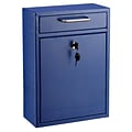AdirOffice Wall-Mounted Steel Drop Box Mailbox, Blue (631-04-BLU)