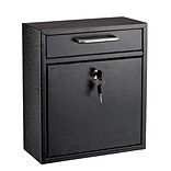 AdirOffice Wall-Mounted Steel Mailbox, Black (631-05-BLK)