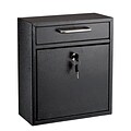 AdirOffice Wall-Mounted Steel Drop Box Mailbox, Black (631-05-BLK)