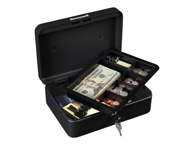 Honeywell Cash Box, 6 Compartments, Black (6112)