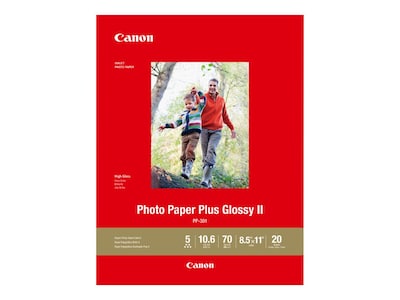 Canon Plus Glossy II Photo Paper, 8.5 x 11 (US letter), 20/Pack (1432C003)