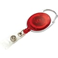 Staples Clip On Badge Reel, Translucent Red (51913)