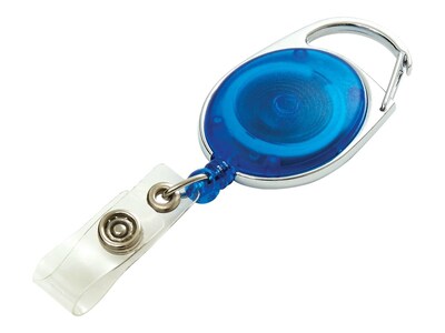Staples Clip On Badge Reel, Translucent Blue (51911)