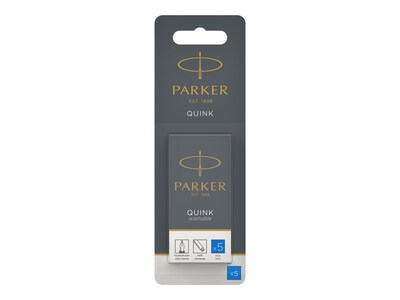 Parker Quink Fountain Cartridge Pen Refill, Blue Ink, 5/Pack (1950208)
