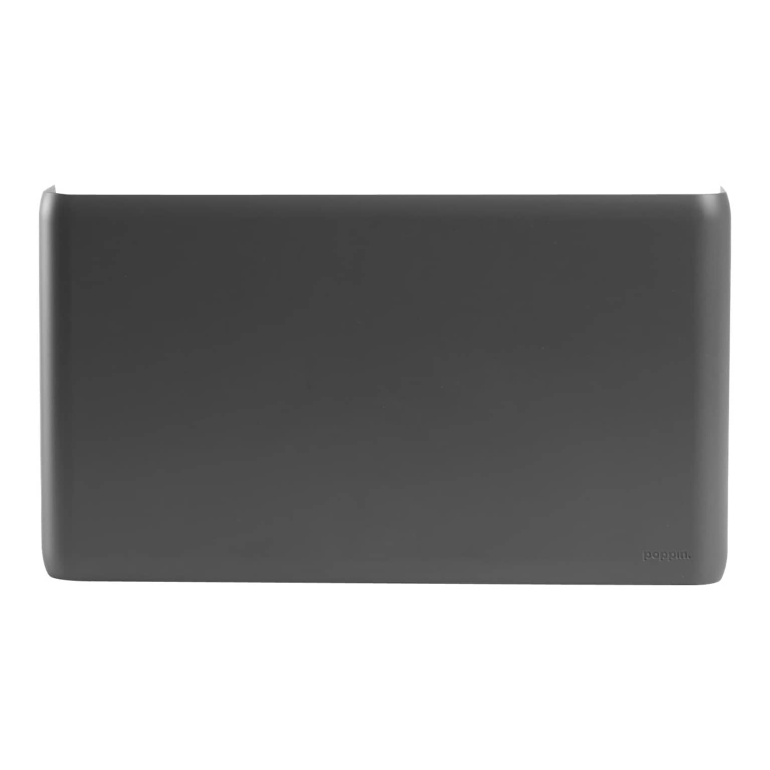 Poppin 1-Pocket Plastic Letter Size Wall File, Dark Gray (105092)