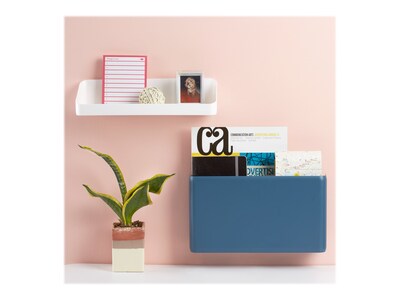 Poppin 1-Pocket Plastic Letter Size Wall File, Slate Blue (105093)