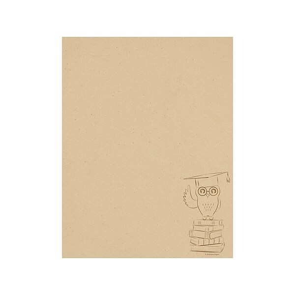 Great Papers! Professor Whooo Graduation Letterhead, Beige, 80/Pack (2019007)