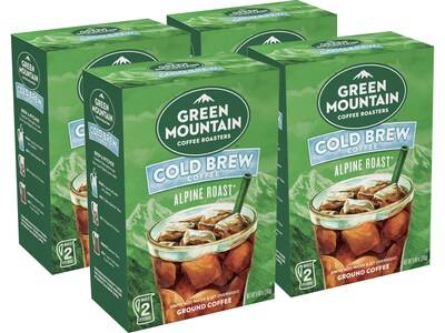 Green Mountain Alpine Roast Cold Brew Filter Packs Coffee, Dark Roast (5000200710)