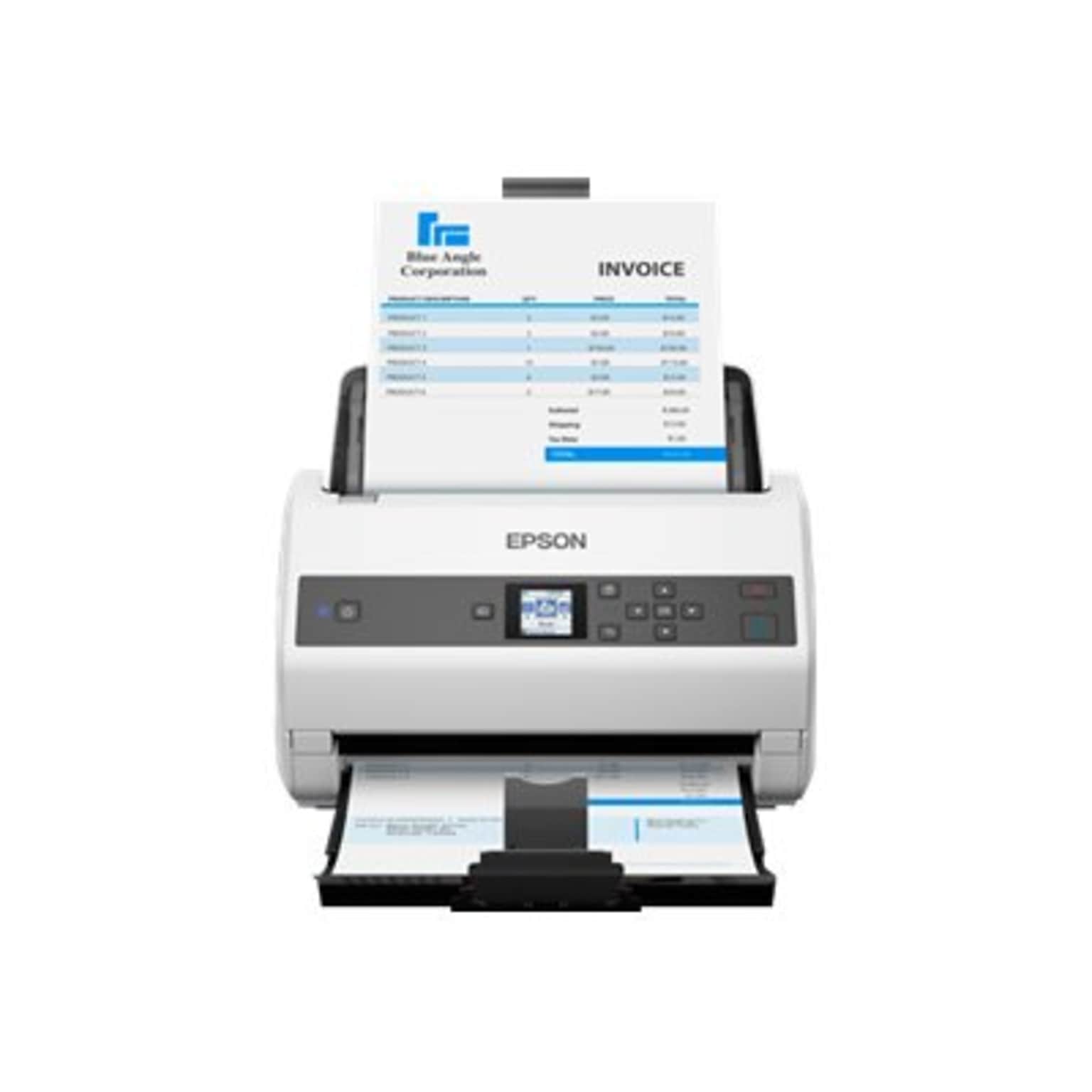 Epson WorkForce DS-970 Duplex Document Scanner, White/Black (B11B251201)