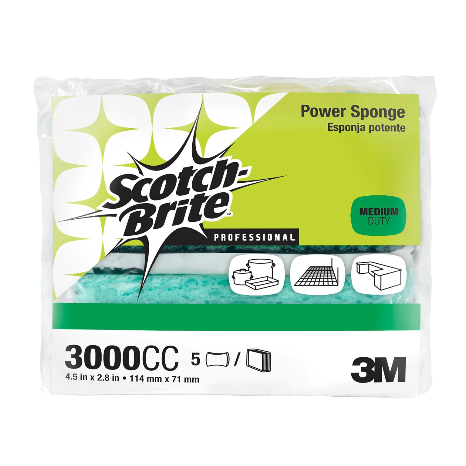 Scotch-Brite Heavy Duty Sponge, Blue, 5 Sponges/Pack (3000CC)