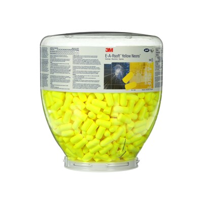 3M™ E-A-Rsoft™ Yellow Neons™ One Touch™ Refill Earplugs, Uncorded, Regular Size, 500/Box (391-1004)
