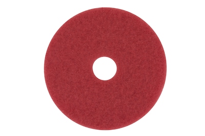 3M Low-Speed Floor Pad, Buffing Pad 5100, Red, 15, 5/Ct
