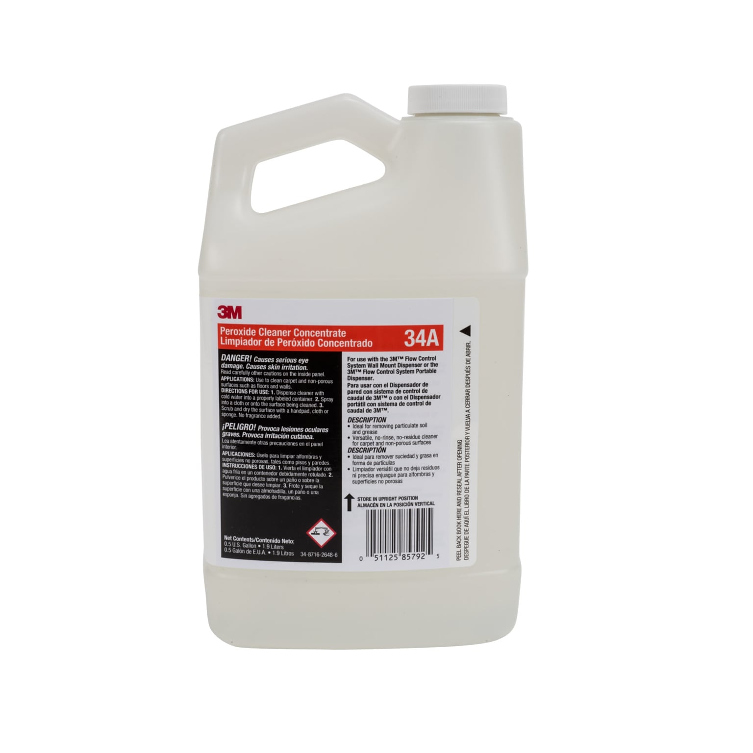 3M Peroxide Cleaner Concentrate, 0.5 Gallon, 4/Case (34A)