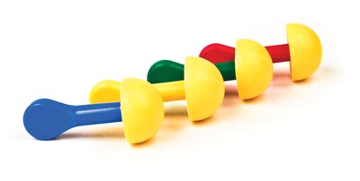 3M™ E-A-R™ EXPRESS™ Pod Plugs™ Earplugs, Uncorded, Assorted Color Grips, Pillow Pack, 100/Box (321-2200)