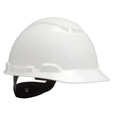 3M® Type I 4-Point Ratchet Suspension Short Brim Hard Hat, White (H-701R-UV)