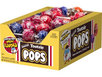 Tootsie Roll Pops Lollipops, Assorted Flavors, 60 oz., 100 Pieces (TOO508)