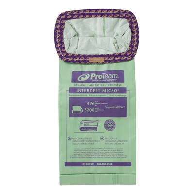 ProTeam Vacuum Filters, Green, 10/Pack (100331)