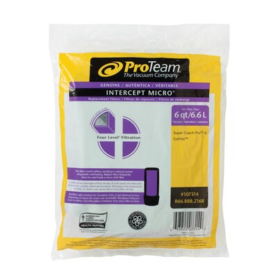 ProTeam Intercept Micro Filter Bags, Green/Purple, 10/Pk (107314)