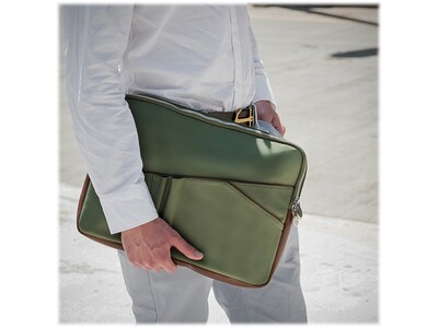 McKlein N Series AUBURN Nylon Laptop Sleeve for 15" Laptops, Green (18321)