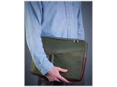 McKlein N Series AUBURN Nylon Laptop Sleeve for 15" Laptops, Green (18321)