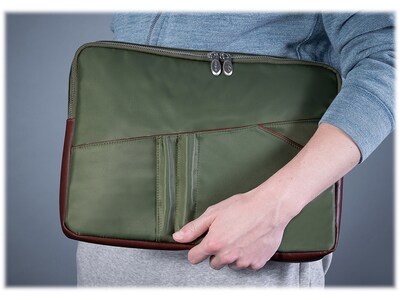 McKlein N Series AUBURN Nylon Laptop Sleeve for 15" Laptops, Green (18321)