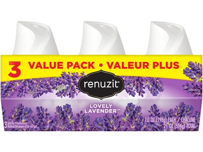 Renuzit Solid Air Freshener, Lovely Lavender, 7 oz., 3/Pack (DIA05341EA)