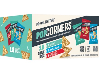 PopCorners Snack Mix, Variety Flavors, 1 Oz., 18/Carton (402176)