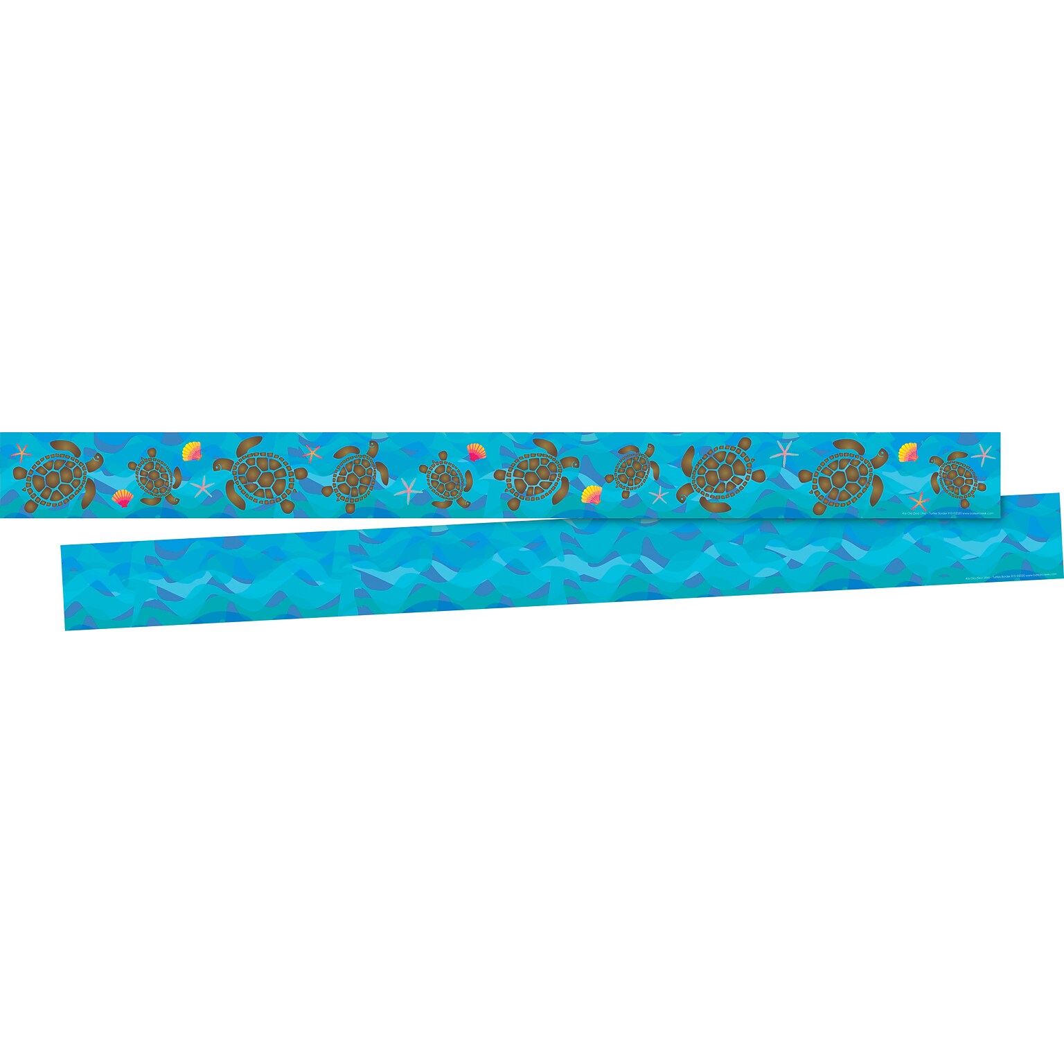 Barker Creek Double-Sided Border, 35 x 3, Kai Ola Sea Turtles, 12/Pack (BC915)