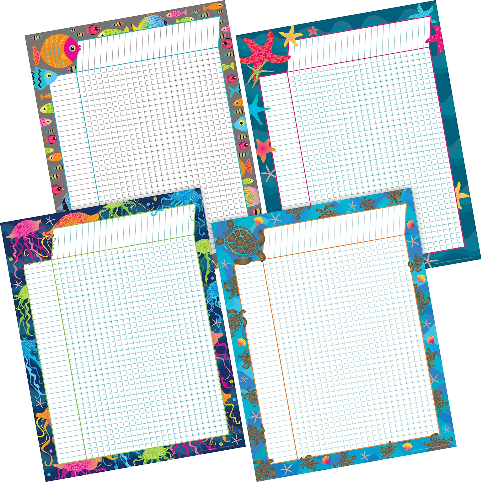 Barker Creek Kai Ola Incentive Chart Set, 17 x 22, Multicolored, 4/Set (LL579)