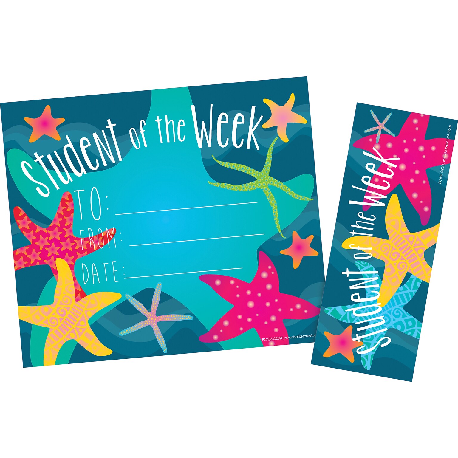 Barker Creek Kai Ola Student of the Week Awards & Bookmarks Set, 8.5 x 5.5”, Multicolored, 30/Pack (BC438)