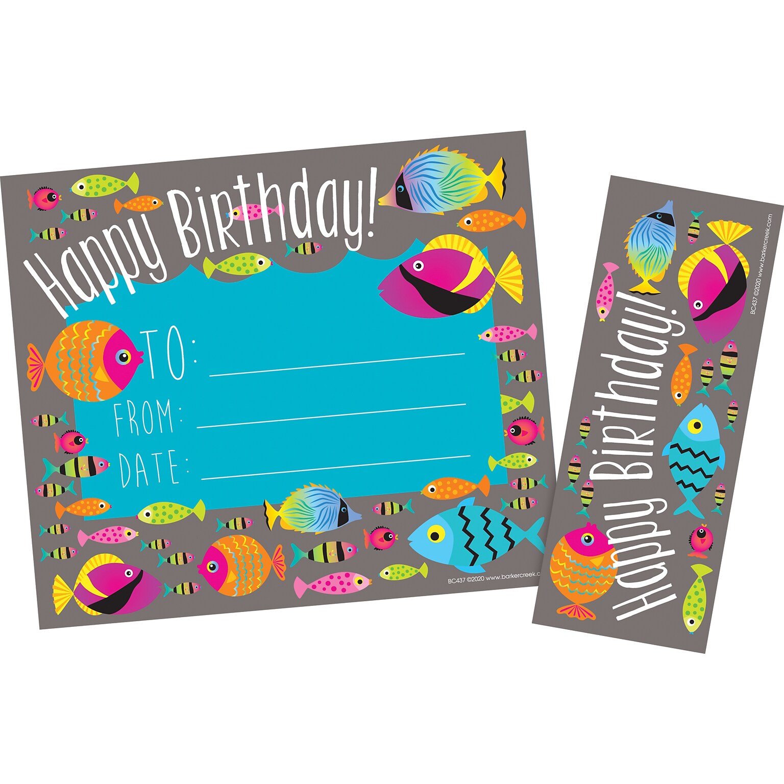 Barker Creek Kai Ola Happy Birthday Awards & Bookmarks Set, 8.5 x 5.5”, Multicolored, 30/Pack (BC437)