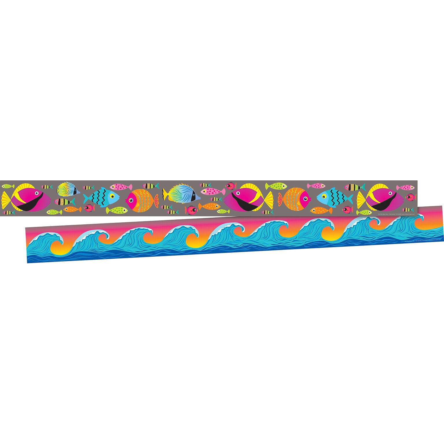 Barker Creek Double-Sided Border, 35 x 3, Kai Ola Sea Tropical Fish, 12/Pack (BC918)