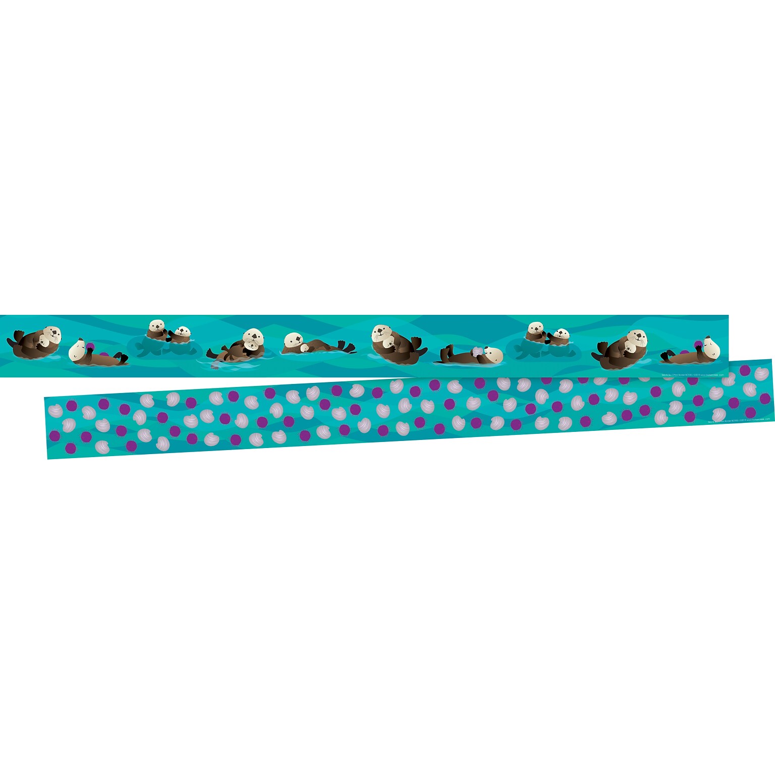 Barker Creek Double-Sided Border, 35 x 3, Sea & Sky Otters, 24/Pack (BC4014)