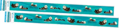 Barker Creek Double-Sided Border, 35 x 3, Sea & Sky Otters, 24/Pack (BC4014)