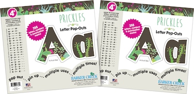 Barker Creek 4 Letter Pop-Out 2-Pack, Prickles, 510 Characters/Set (BC3996)