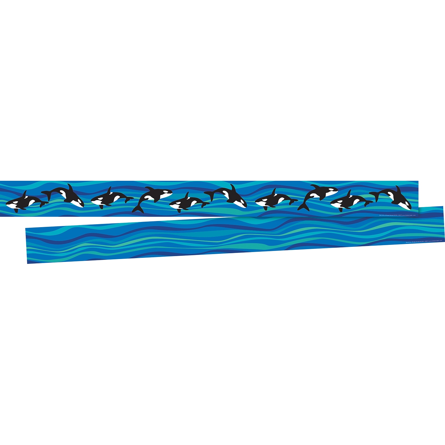 Barker Creek Double-Sided Border, 35 x 3, Sea & Sky Whales, 24/Pack (BC4008)