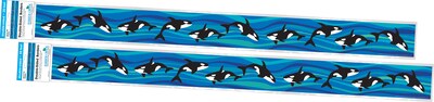 Barker Creek Double-Sided Border, 35 x 3, Sea & Sky Whales, 24/Pack (BC4008)