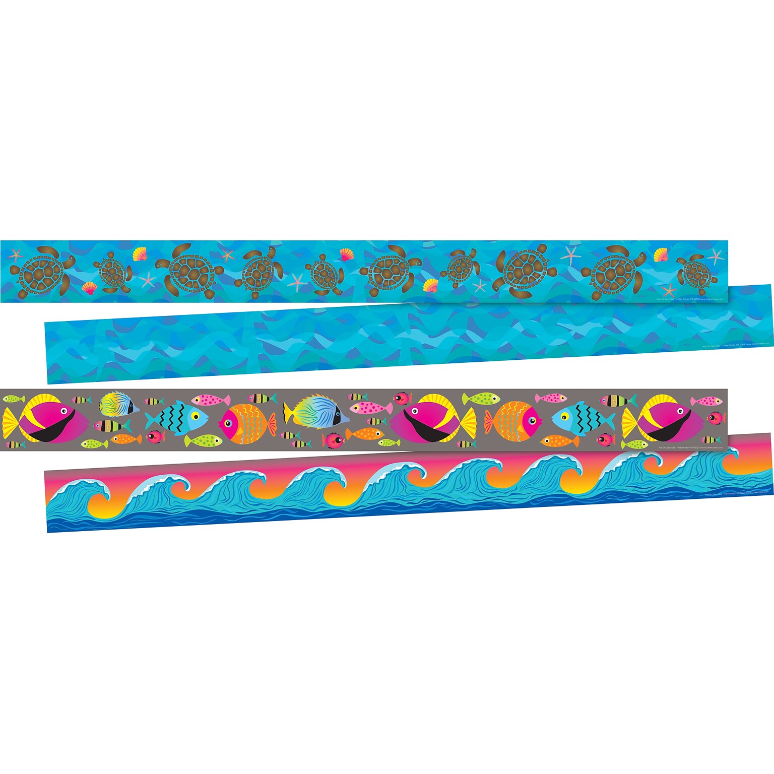 Barker Creek Double-Sided Border Set, 35 x 3, Kai Ola, 2 designs, 24/Set (BC4011)