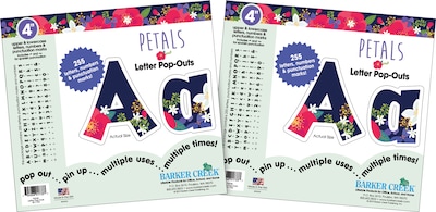 Barker Creek 4 Letter Pop-Out 2-Pack, Petals, 510 Characters/Set (BC3982)