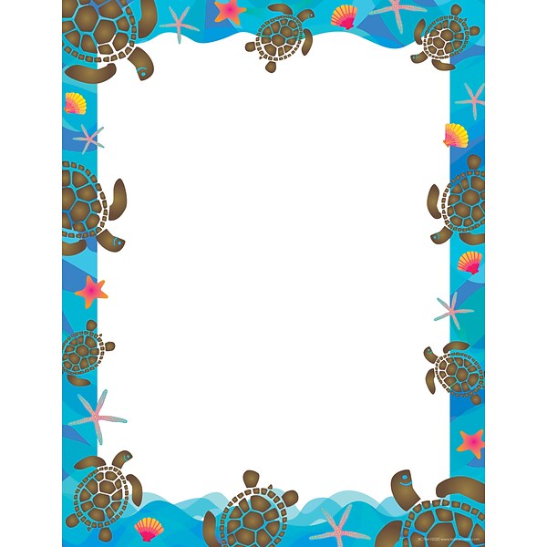 Barker Creek Kai Ola Turtles 8.5 x 11 Computer Paper, 50 Sheets/Pack (BC764)