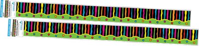 Barker Creek Double-Sided Border, 35 x 3, Neon Stripes & Flowers, 24/Pack (BC4021)