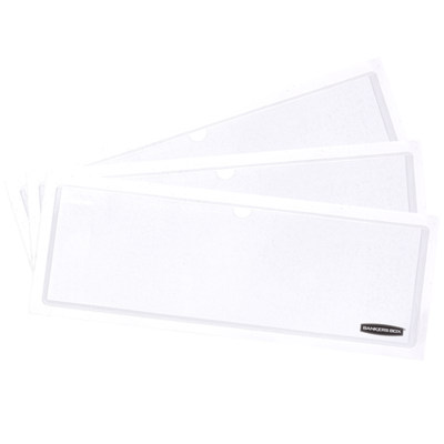 Bankers Box PVC Label Pocket, 3.25H x 9.25 W x .06D, White, 6/Pk (000348)