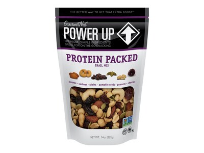 Gourmet Nut Power Up Dried Fruits & Nuts Trail Mix, Protein Packed, 14 oz., 6/Carton (2105)