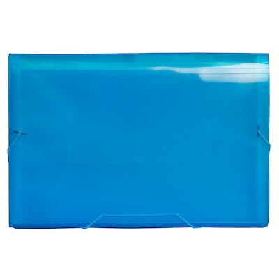 JAM Paper® 13 Pocket Plastic Expanding File, Accordion Folders, Legal Size, 10 x 15, Blue, Sold Indi