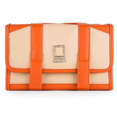Lencca Stowaway Travel Organizer Compact Privacy Removable Compartment, Cream Orange