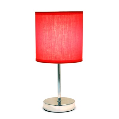 All the Rages Simple Designs LT2007-RED Chrome Table Lamp Shade, Red