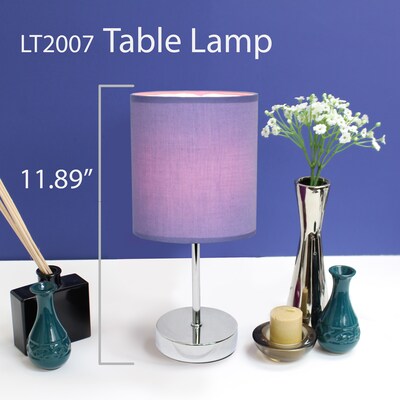 All the Rages Simple Designs LT2007-PRP Chrome Table Lamp Shade, Purple