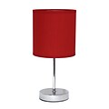All the Rages Simple Designs LT2007-RED Chrome Table Lamp Shade, Red