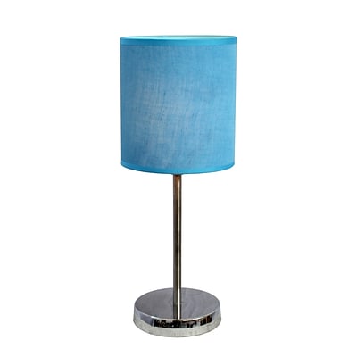 All the Rages Simple Designs LT2007-BLU Chrome Table Lamp Shade, Blue