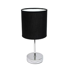 All the Rages Simple Designs LT2007-BLK Chrome Table Lamp Shade, Black